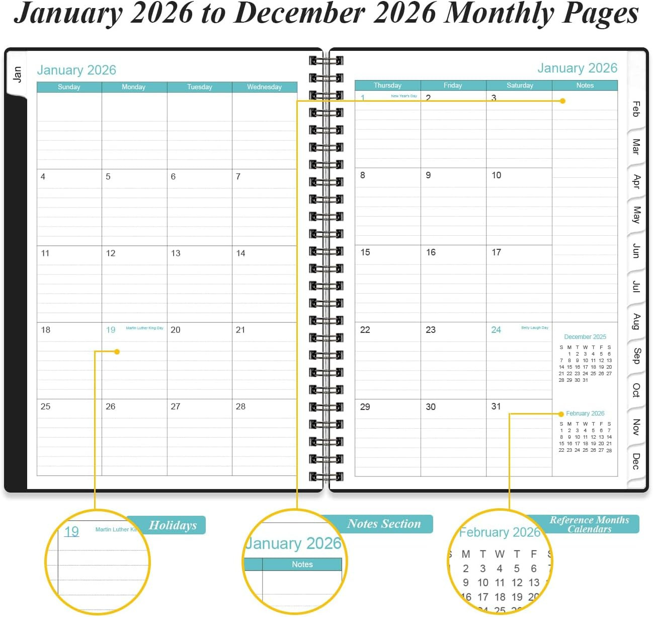 Daily Planner 2026 Full Page Per Day- 2026 Daily & Monthly Planner from January
