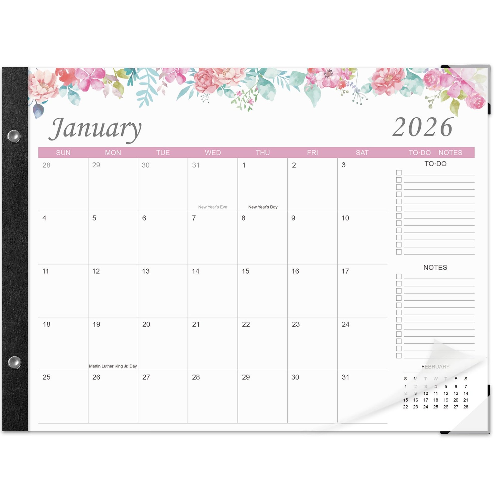 Desk Calendar 2026-2027 – 22″ x 17″ Large 22 X 17 Inches, Black