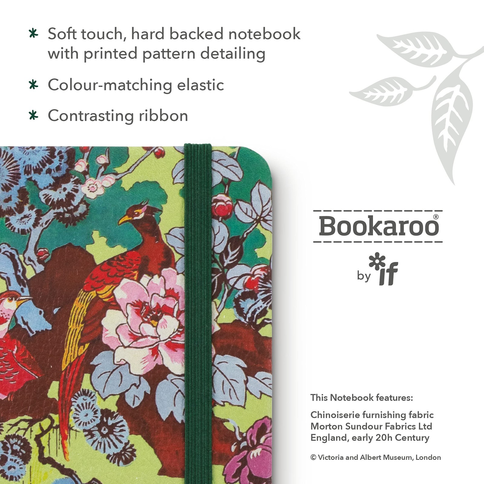 IF V & A Bookaroo Journal A6 Sundour Pheasant, Green, One size Size, Green