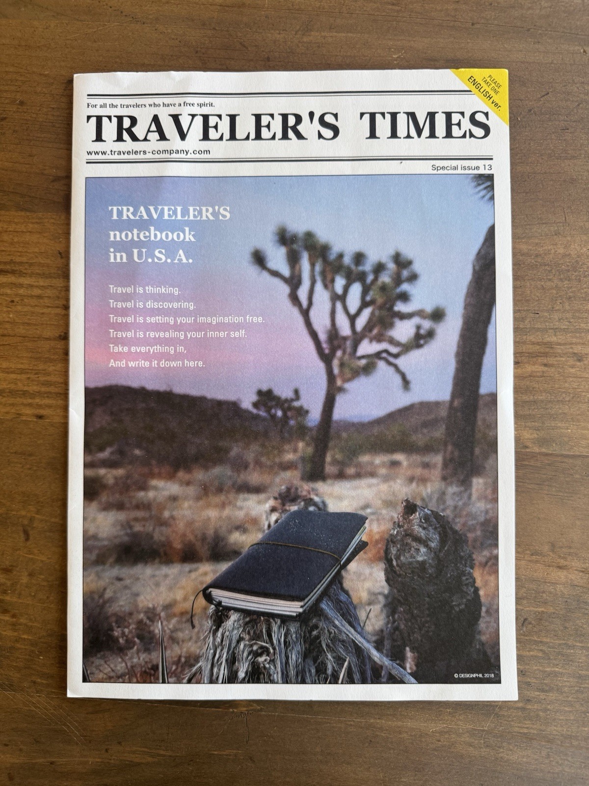 Traveler’s Times, 2018, Traveler’s Notebook – English Version