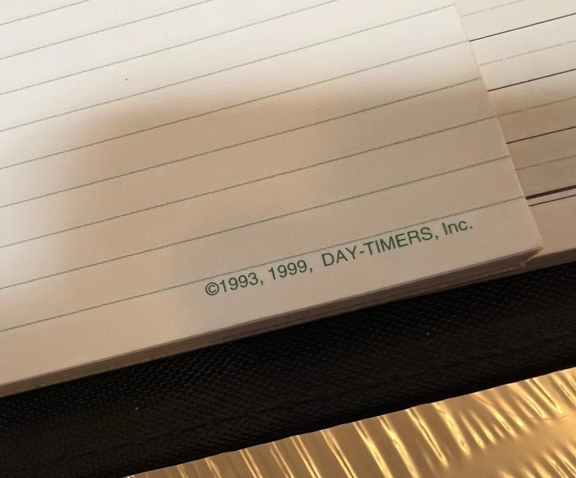VTG 90’s Day Timer Black Faux Leather 7 Ring Binder Planner Organizer