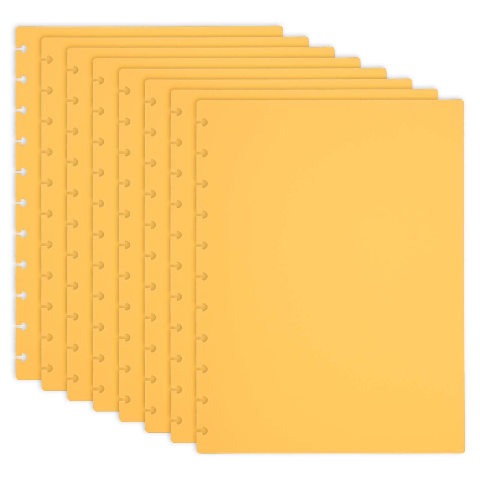 4 Pair Discbound Notebook Cover, Letter Size Planner Cover, Yellow