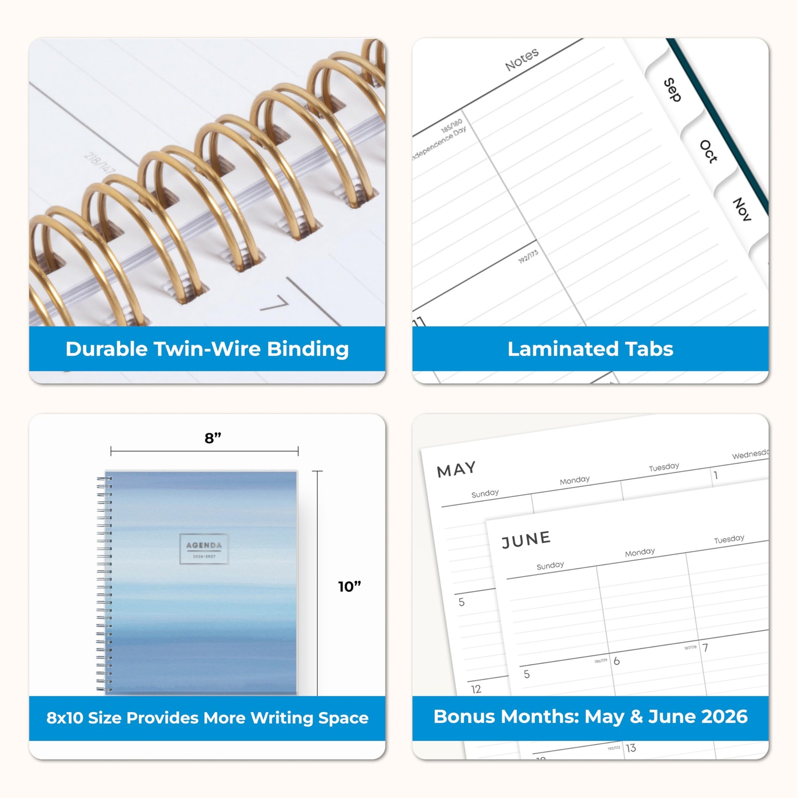 Blue Sky 2026-2027 Monthly Academic Year Planner Calendar, July 2026 – June 2…