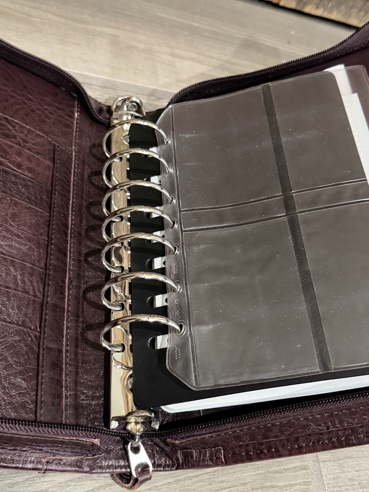 Franklin Covey Burgundy Leather Planner Organizer Binder 7 Ring Zip Around