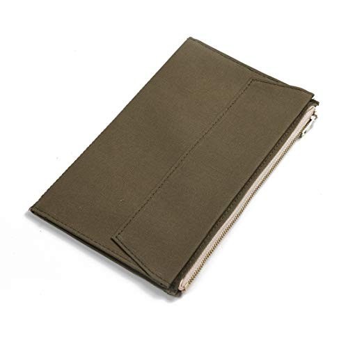 Canvas Zipper Pocket for Traveler’s Notebook – 1 Insert Pouch Refill, Olive Gree