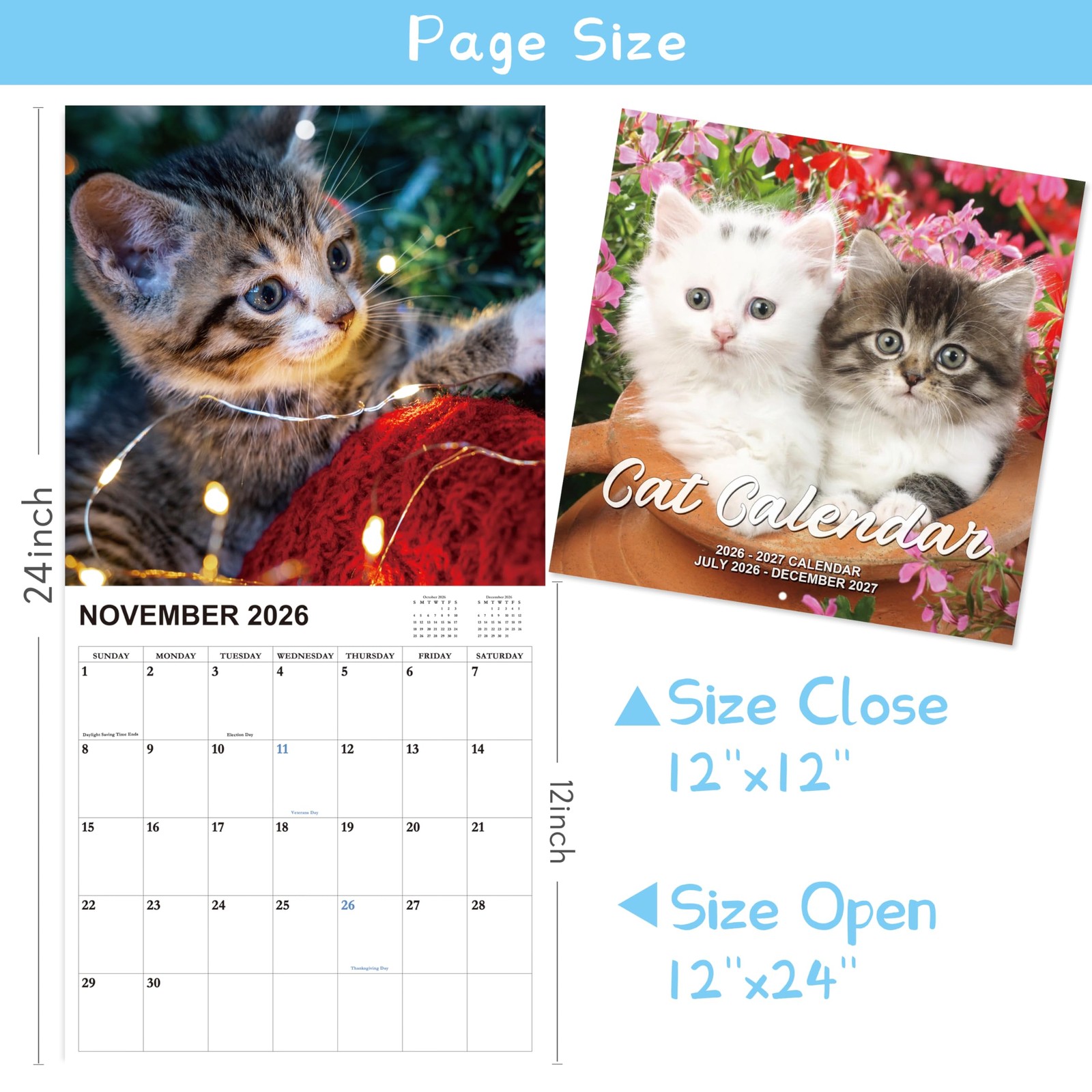 2026-2027 Calendar – 18 Monthly Wall 12″ x 12″(closed)