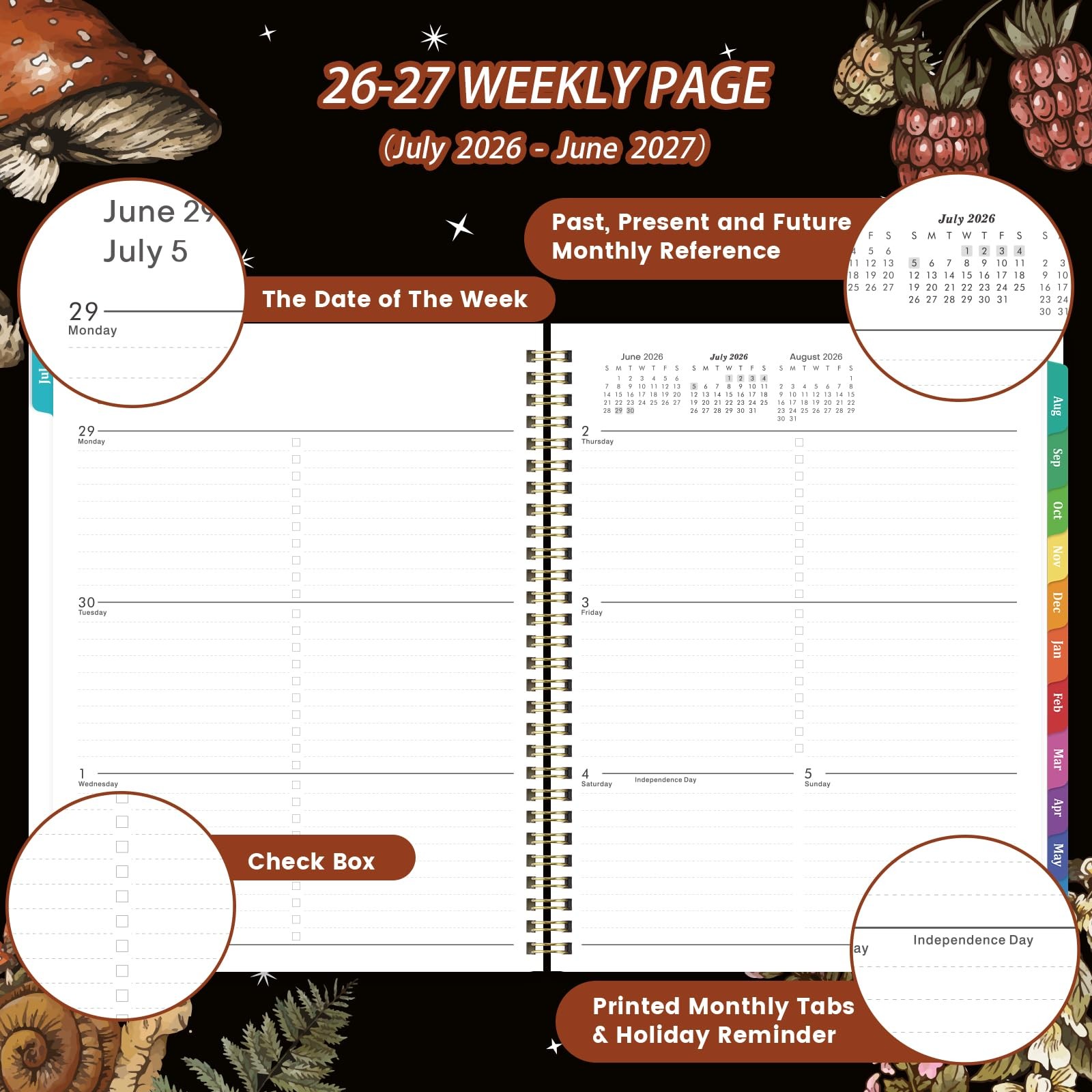 Planner 2026-2027 – Academic from July 2026 – June 8″ x 10″, Black