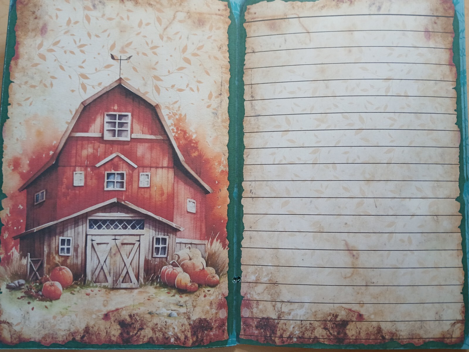 Junk Journal Booklet “AUTUMN BREEZE” Fall Colors LG 8.5″x5.5″ 40pgs × Ephemera