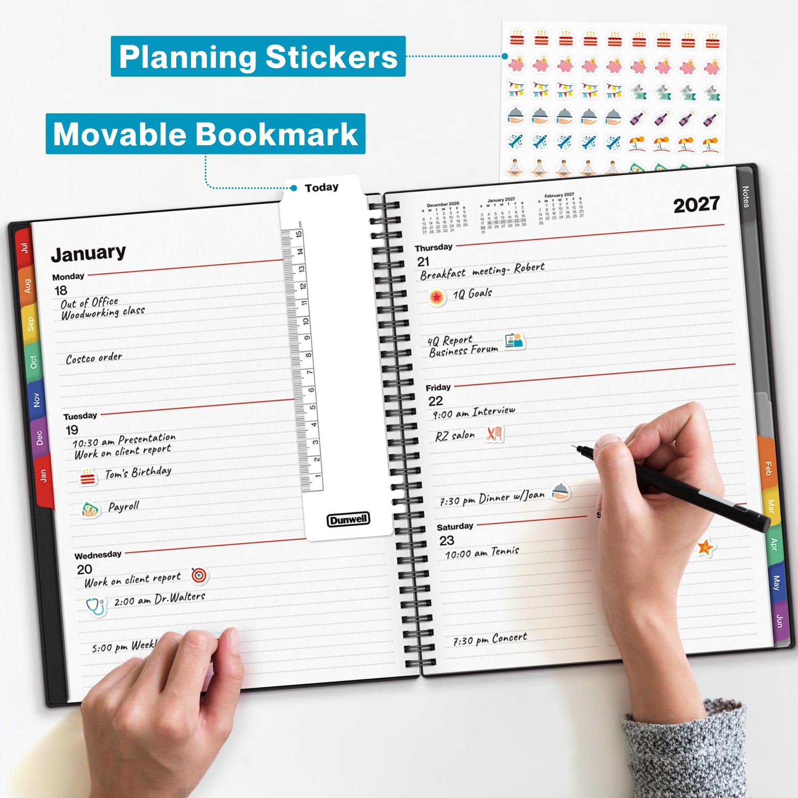 Dunwell Planner 20262027 8.5×11, July 2026 to June 2027, Weekly and Monthly A…