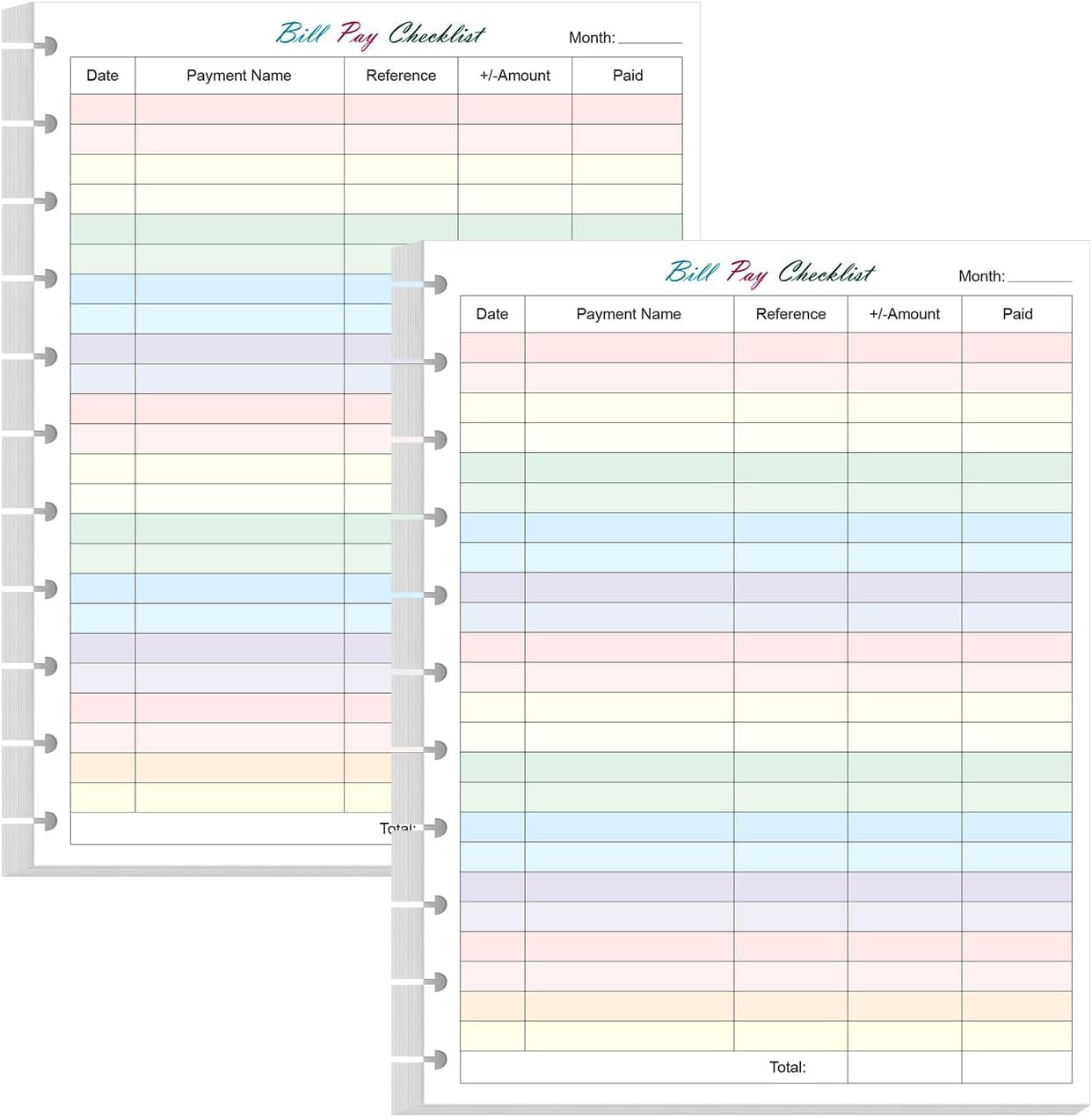 (2-Pack) A4 TUL Bill Payment Checklist Refills – 100 Sheets/200 Pages Letter Siz
