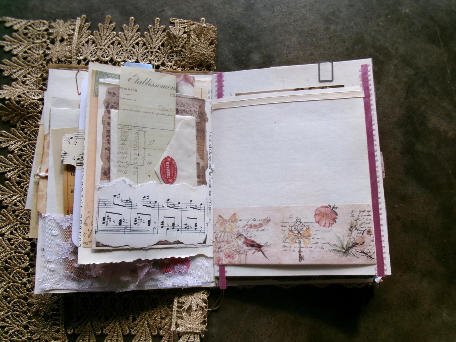 TRUE VTG JUNK JOURNAL WRITING JOURNAL JOURNAL “HEADS UP” POCKETS TUCKS
