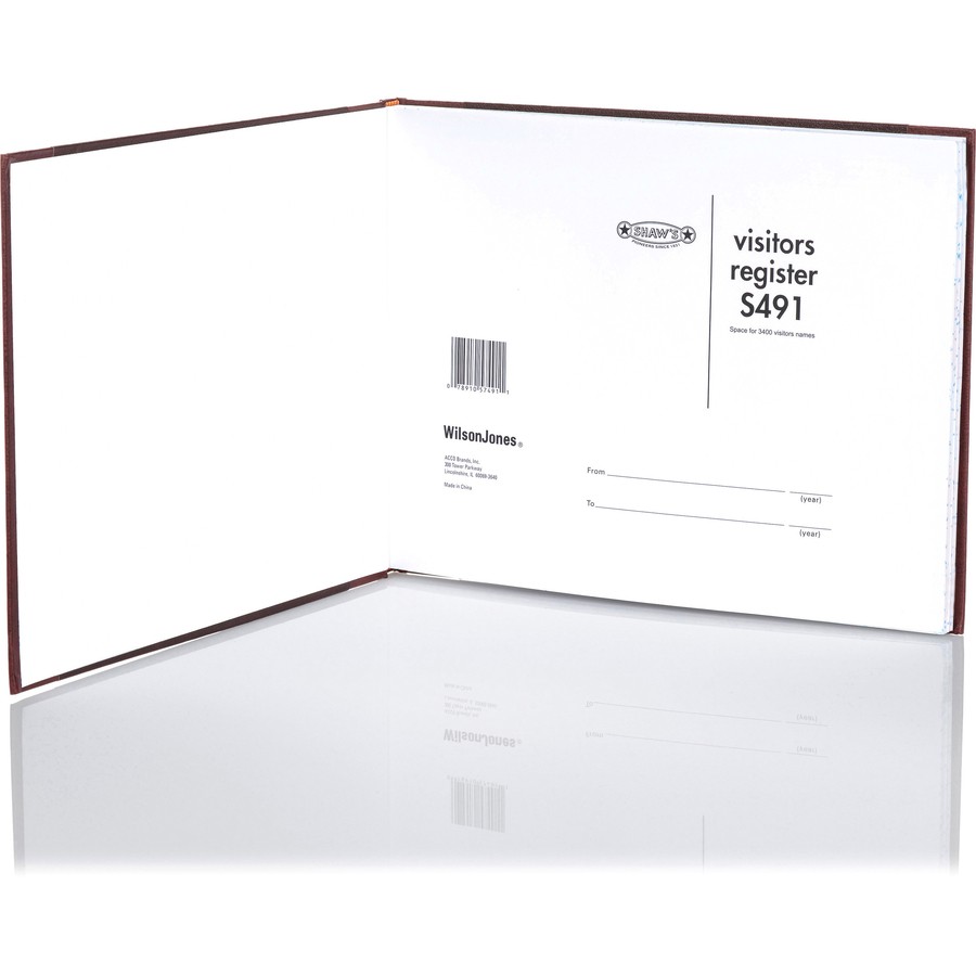 Acco S491 Visitor Register Book 208 Sheets Black 9.5×12.25