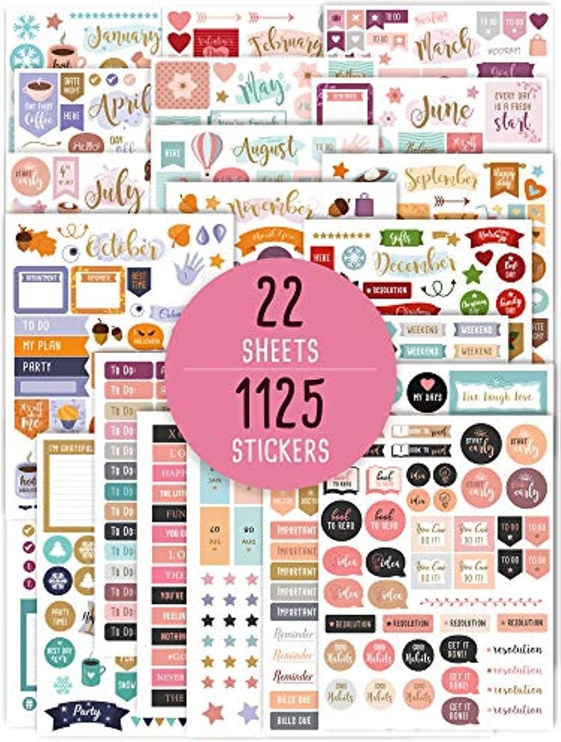 Aesthetic Monthly Planner Stickers – 1100+ Beautiful Design Accessories Enhan…