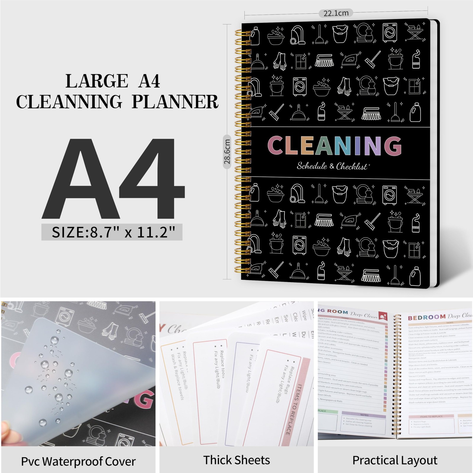 Adhd Cleaning Planner for Adults Women, Cleaning Schedule and Checklist Organ…
