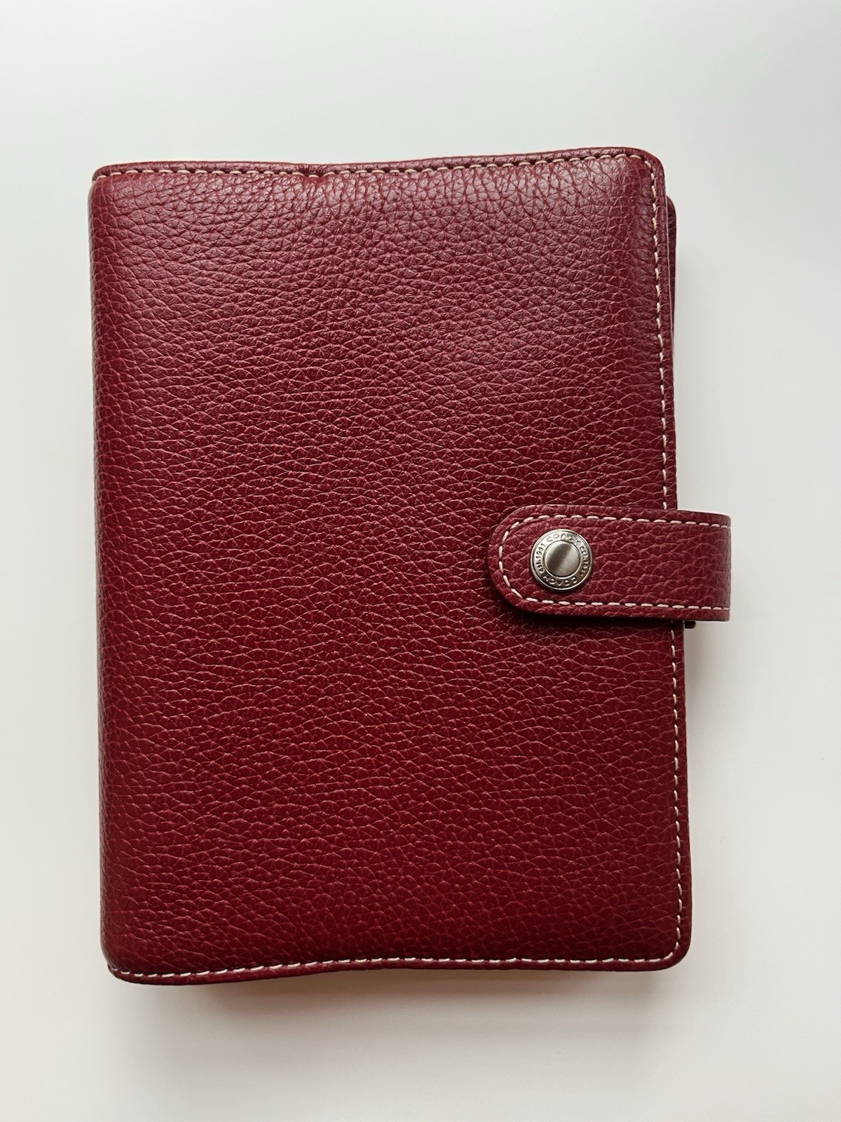 Vtg Y2K Coach Agenda Organizer 2 Toned Leather Red/ Caramel Mini6/ Pocket Size
