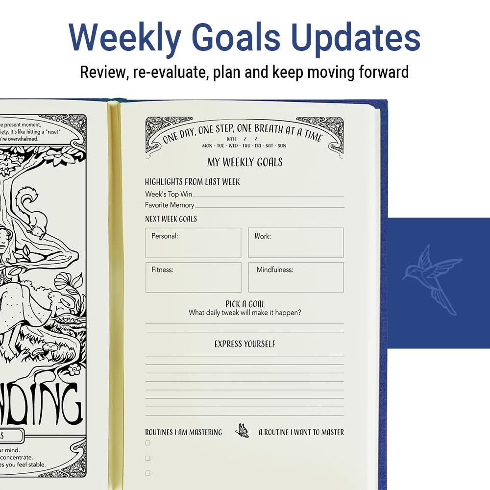 Gratitude Journal for Women with Guided Daily Prompts, Goal Setting A5, BLUE