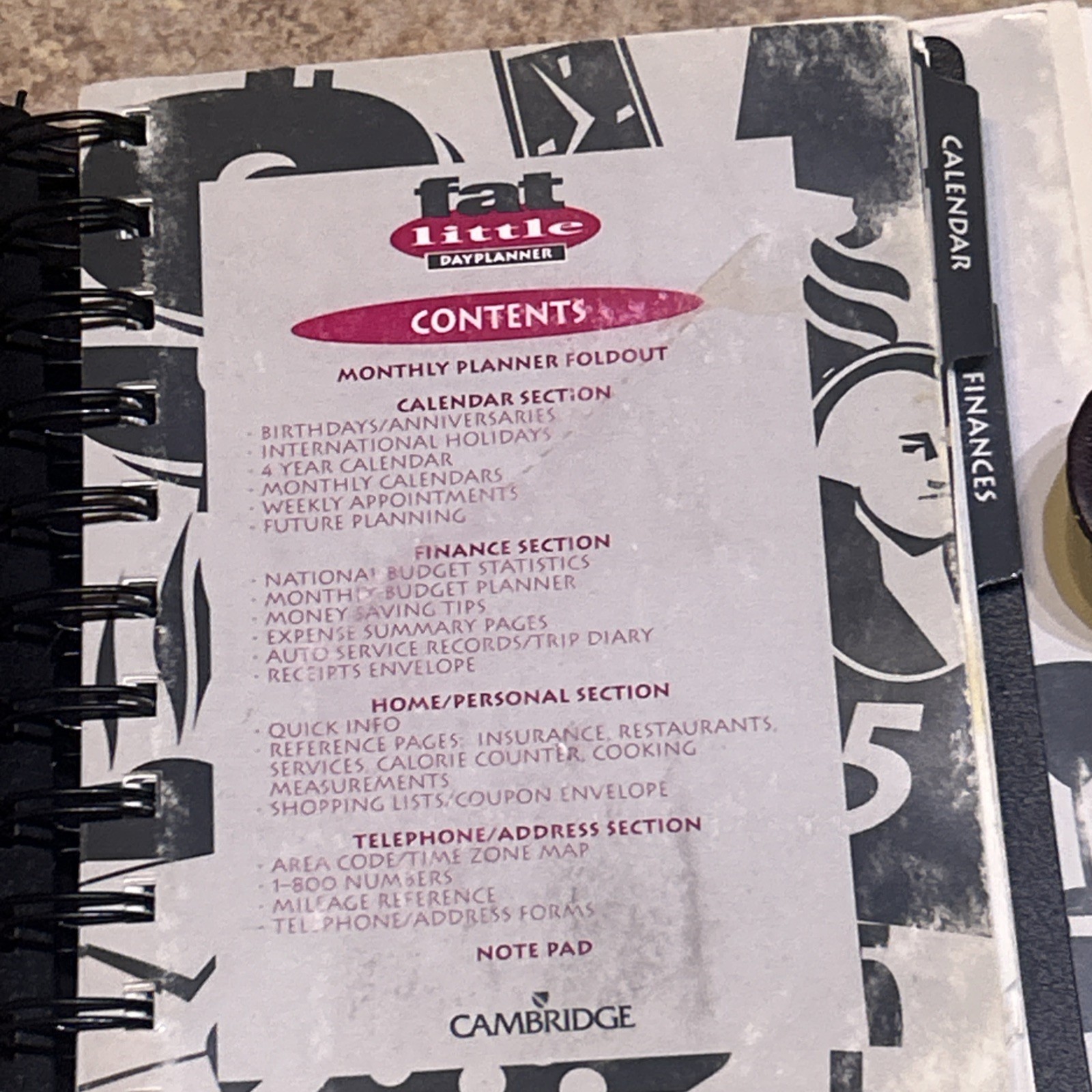 1994 Cambridge Fat Little Planner Mostly Unused And In Good Condition