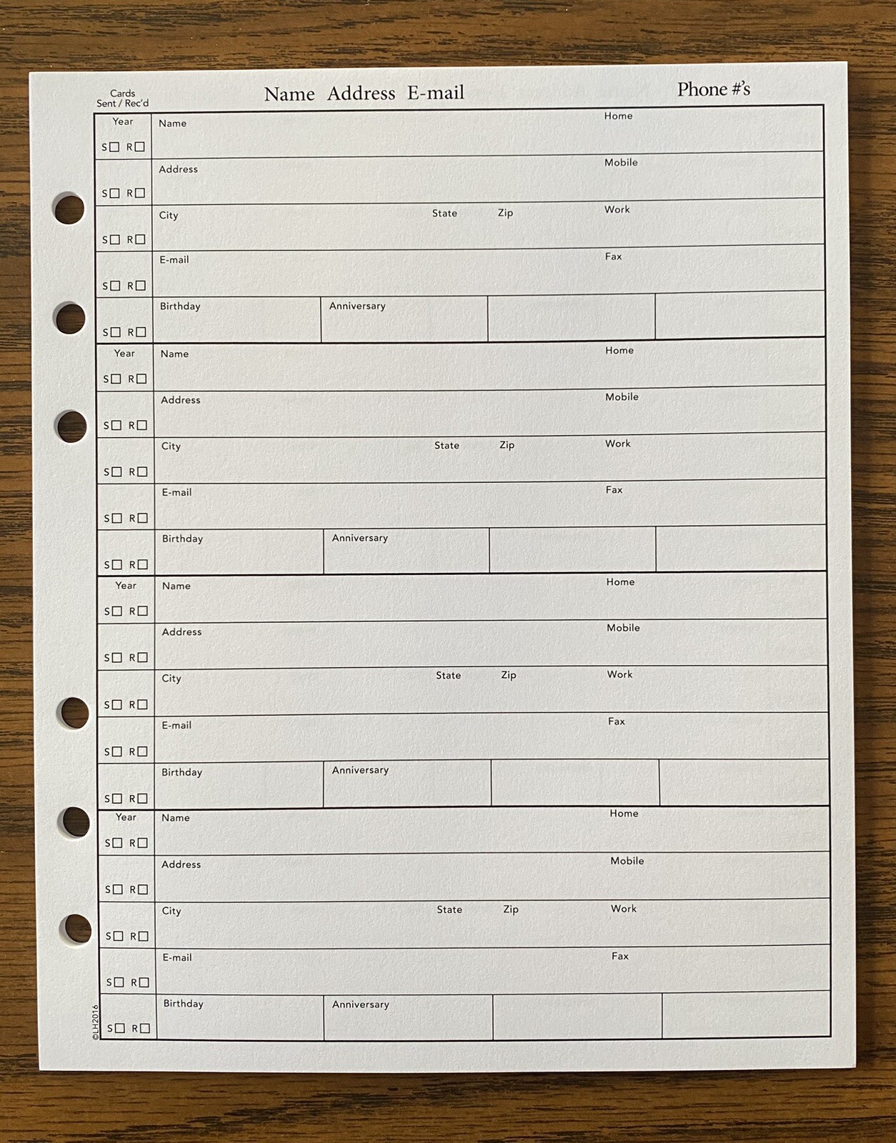 5 3/4 x 7 Inches Address BOOK REFILL 48 Pages ( 24 Sheets ) Fits Older Hallmark