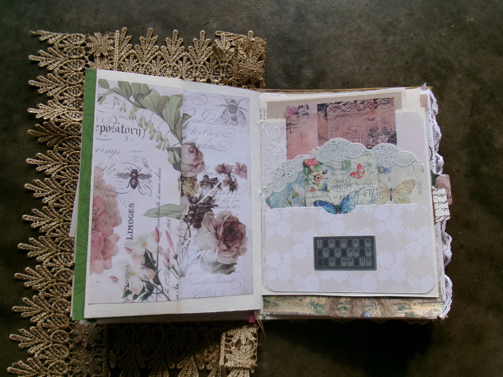 TRUE VTG JUNK JOURNAL WRITING JOURNAL JOURNAL “HEADS UP” POCKETS TUCKS