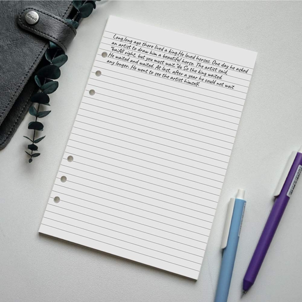 (3-Pack) A5 Lined Refills Paper for Filofax 300 Sheets, [‘White,Black’]