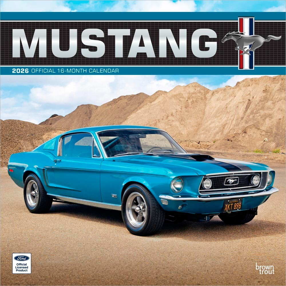 Ford Mustang OFFICIAL | 2026 12×24″ Square Wall Calendar | Plastic-Free