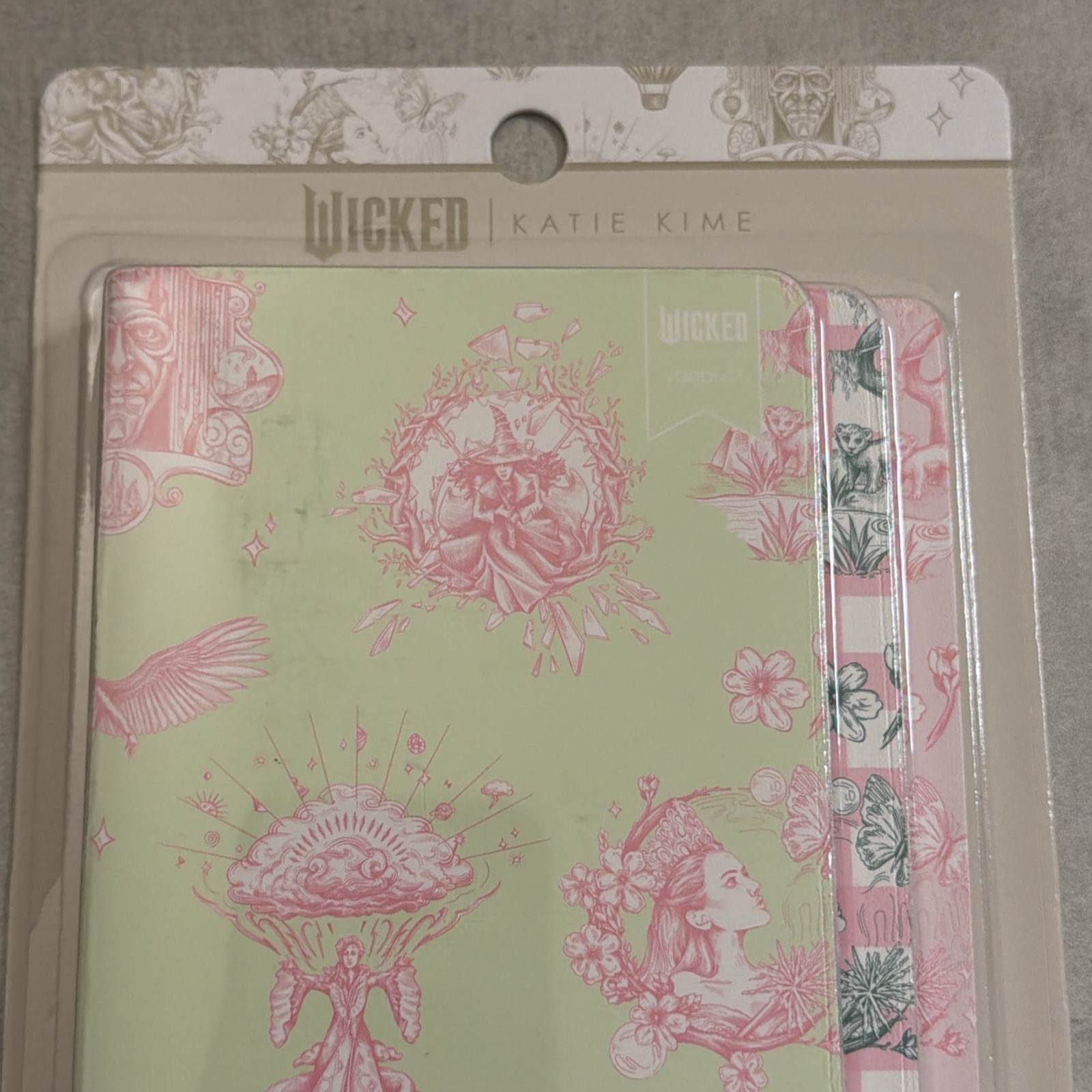 Wicked Katie Kime Notebook Set 3 Pack Pink & Green 32 Lined Sheets 3.5X5 Age 3+