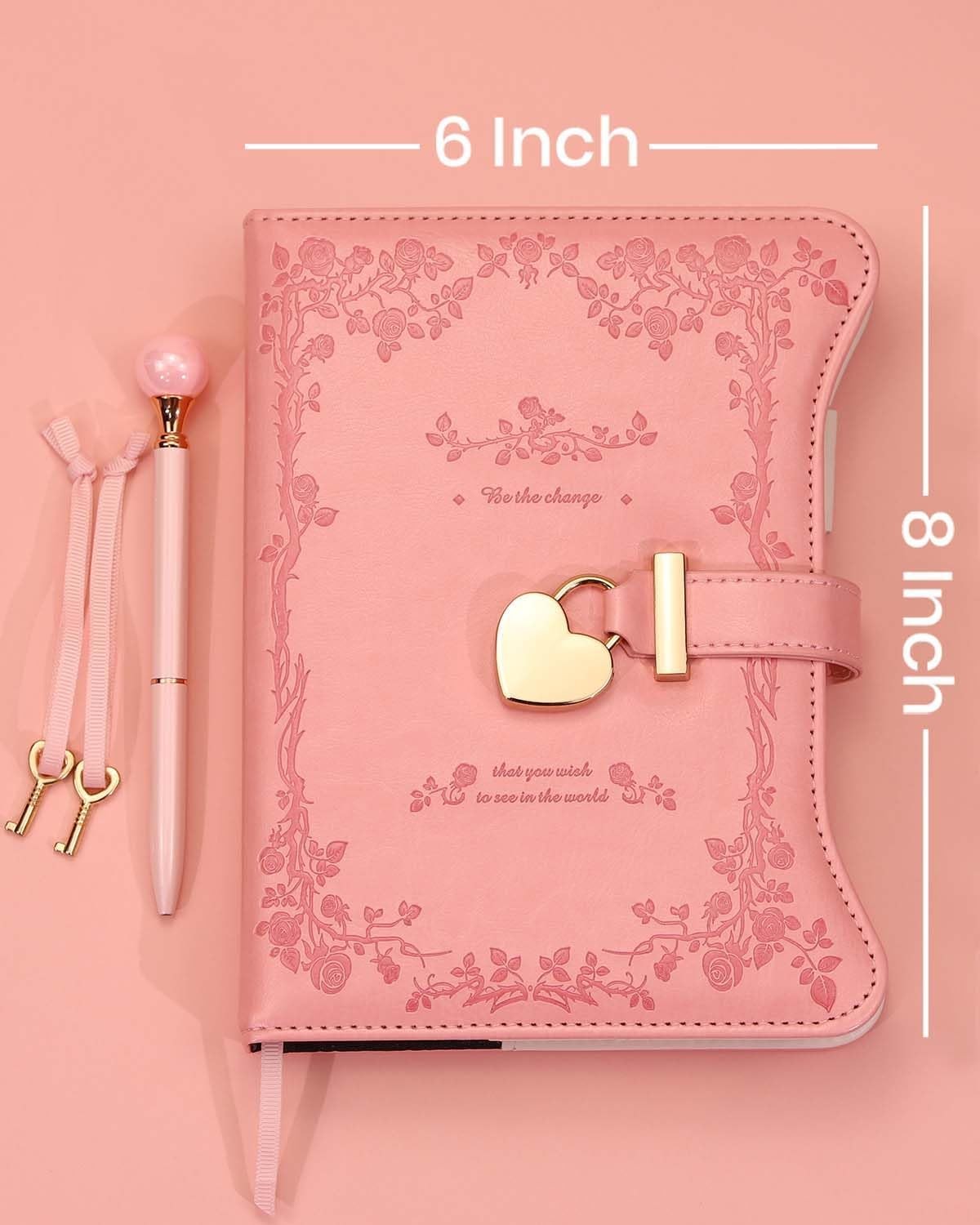 Diary with Lock and Keys for Girls Gift Ideas, 360 Gold Edged Pages Journal f…