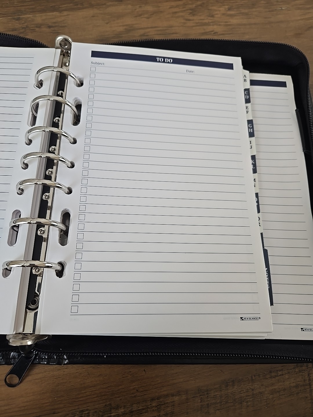 1996 AT-A-GLANCE Organizing System Faux Leather Black NEW (READ) w/Inserts 8X10