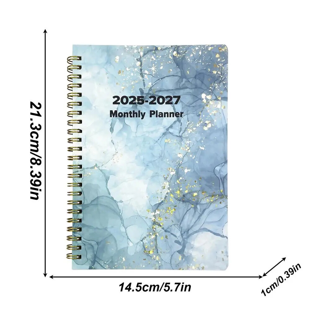 Yearly Planner 2025-2027 3 Year Monthly Planner Calendar Planner Daily Notebook
