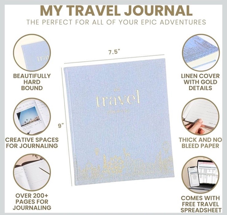 Inspired Ink Travel Journal for Women/Men Travel Bucket List Adventure Explore