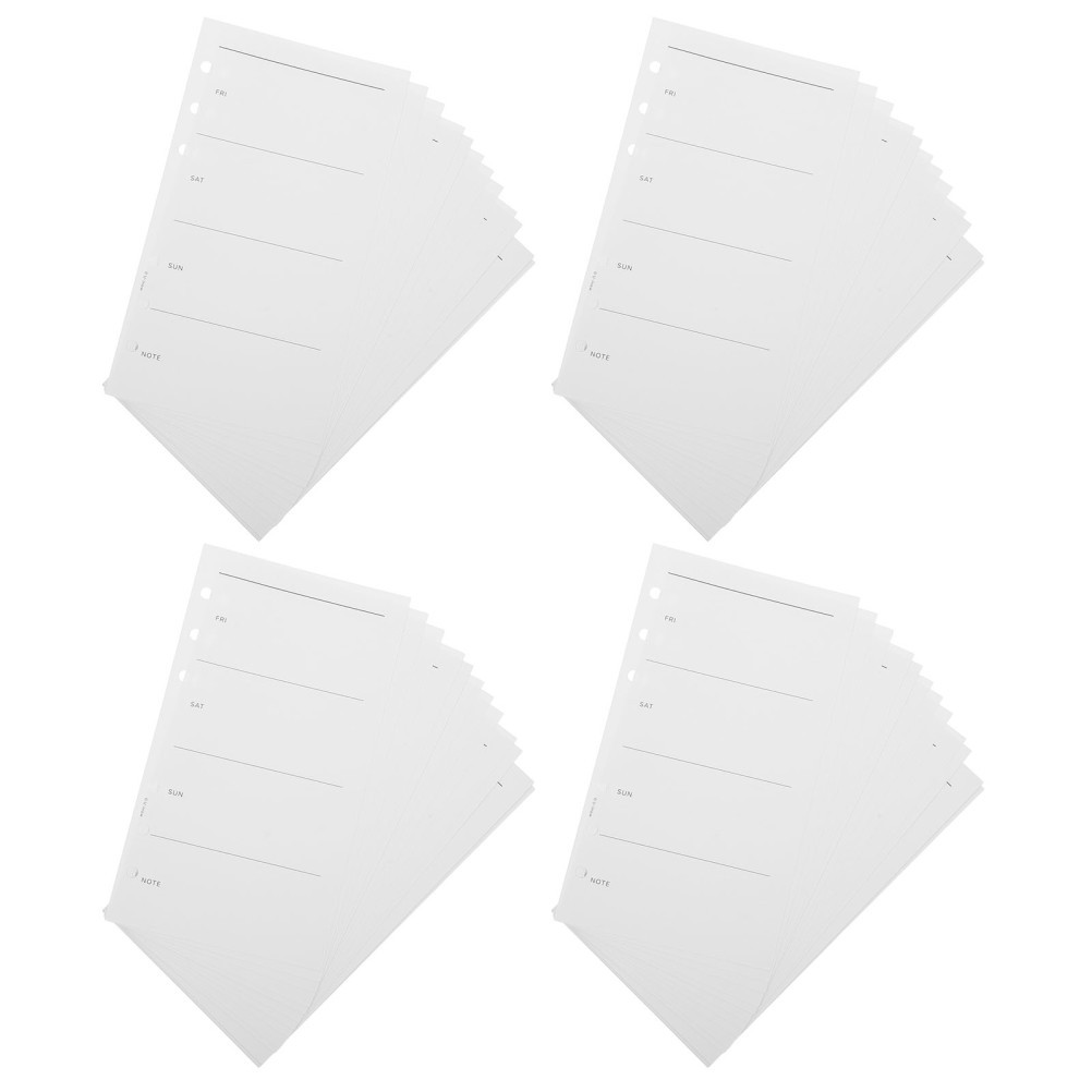 50 Sheets Weekly Planner Refills for A6 Binder, 6 Ring Planner Refills, Undated
