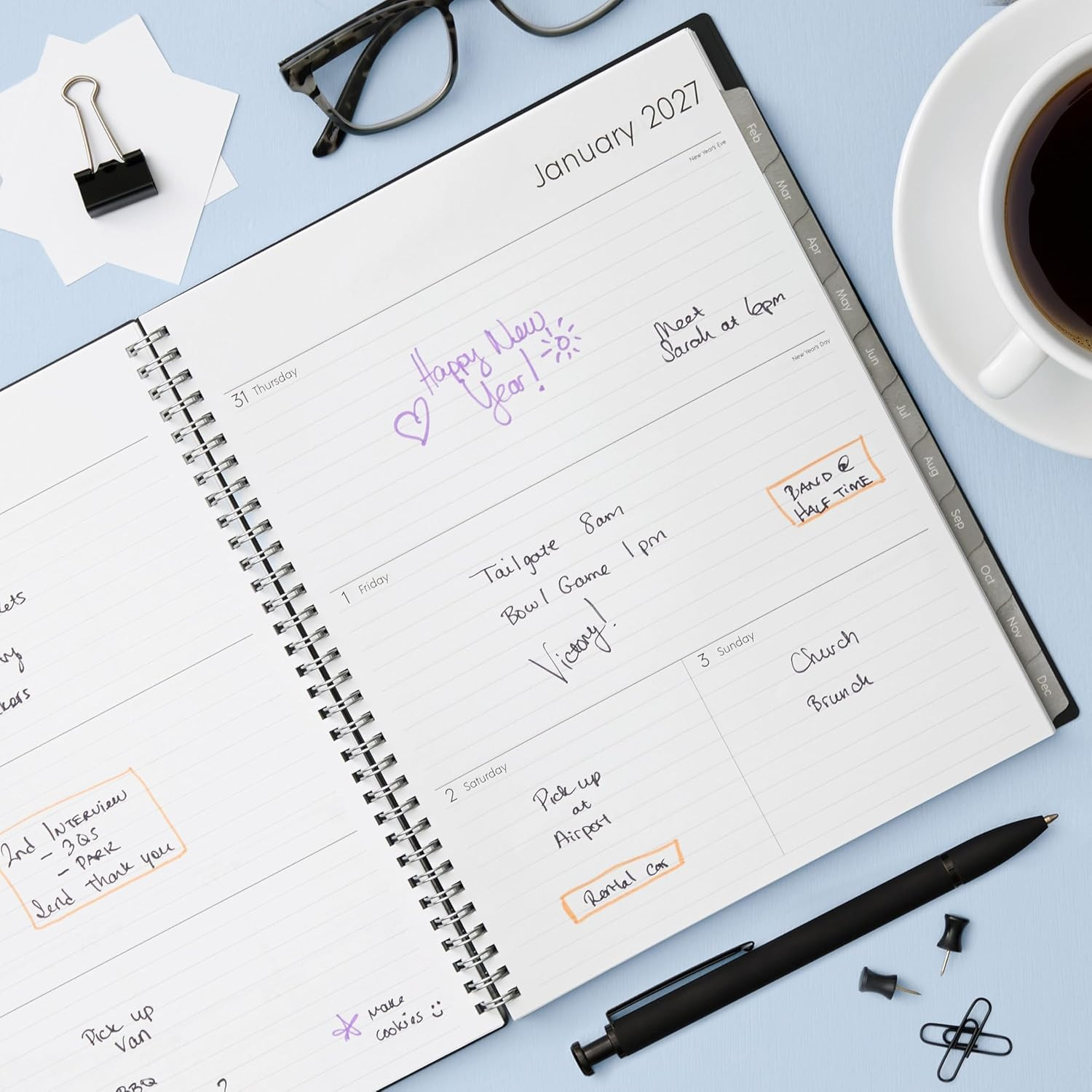 Blue Sky 2027 Weekly and Monthly Planner Calendar, Includes January 2027 – Decem