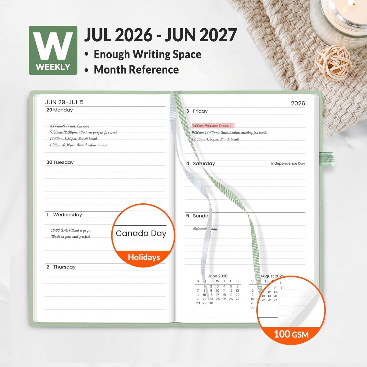 2026-2027 Pocket Weekly Planner for Purse 3.5″ x 6″ – 12 July 2026 – June 20…