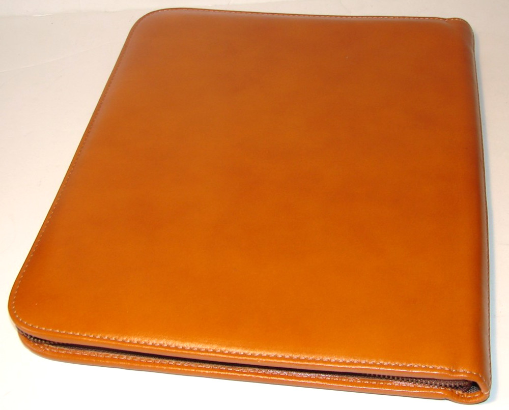 MARUSE Men or Women Portfolio Padfolio HONEY BROWN LEATHER Executive Folio ITALY