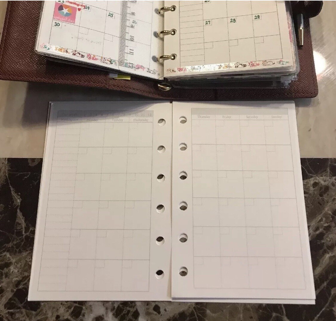 Agenda-PM-Inserts-Monthly-Weekly-Refills Fits For PM Size Agenda #022