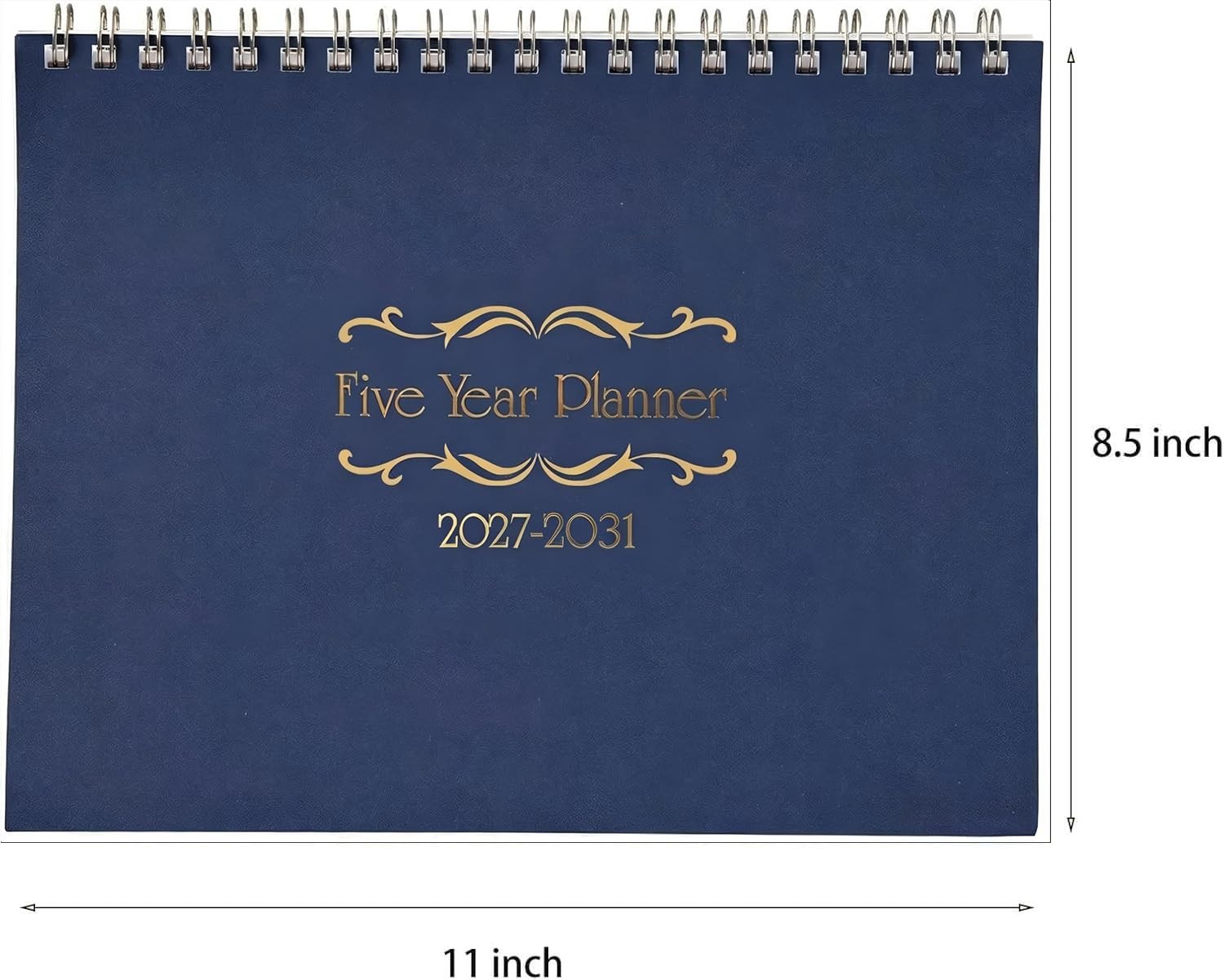 Ritadeshop 5 Year Calendar Planner Blue 11″ x 8.5″ Begin On Jan,