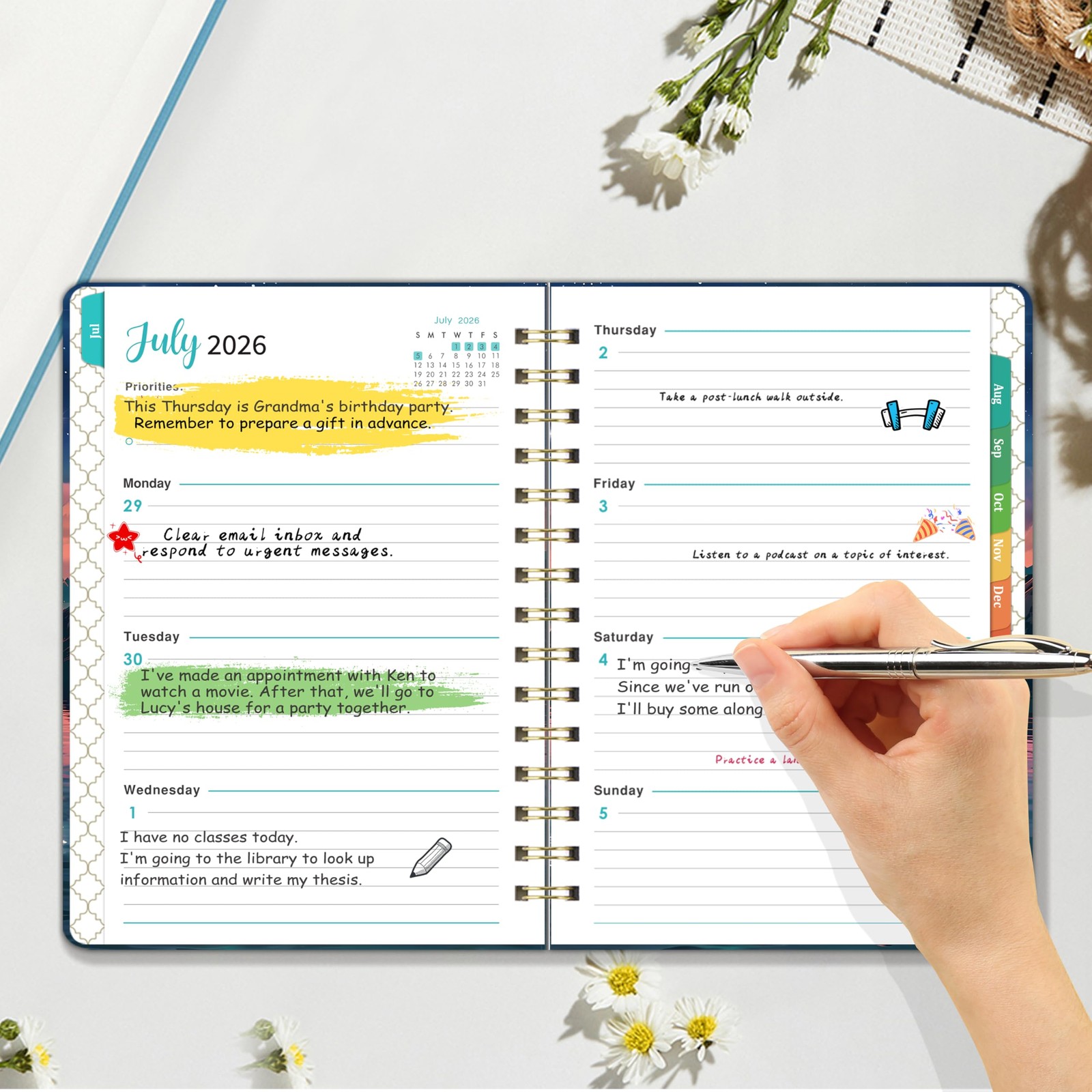 Planner 2026-2027 – Academic Planner 2026-2027, July 2026 – June 2027, 6.5″ x…