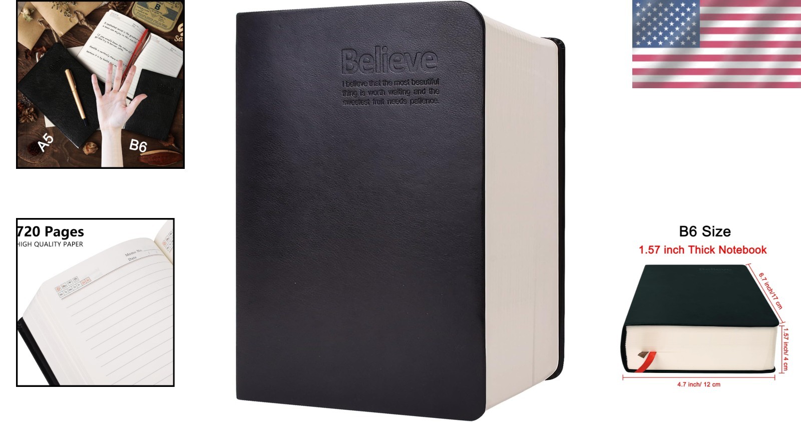 Thick Lined Journal Notebook 720 Pages Leather Jou