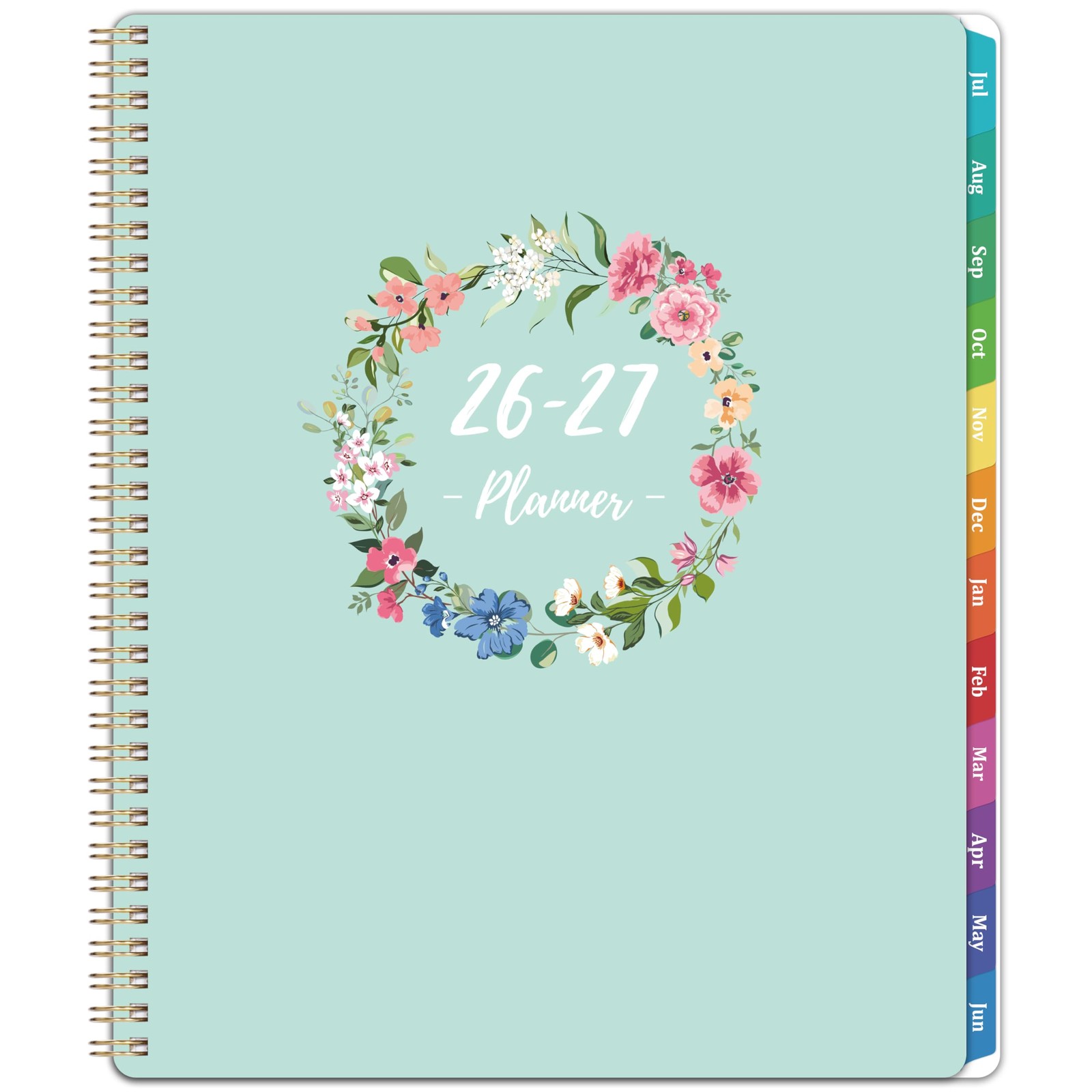 Planner 2026-2027 – 9″ x 11″ Weekly and Monthly 9” × 11”, green