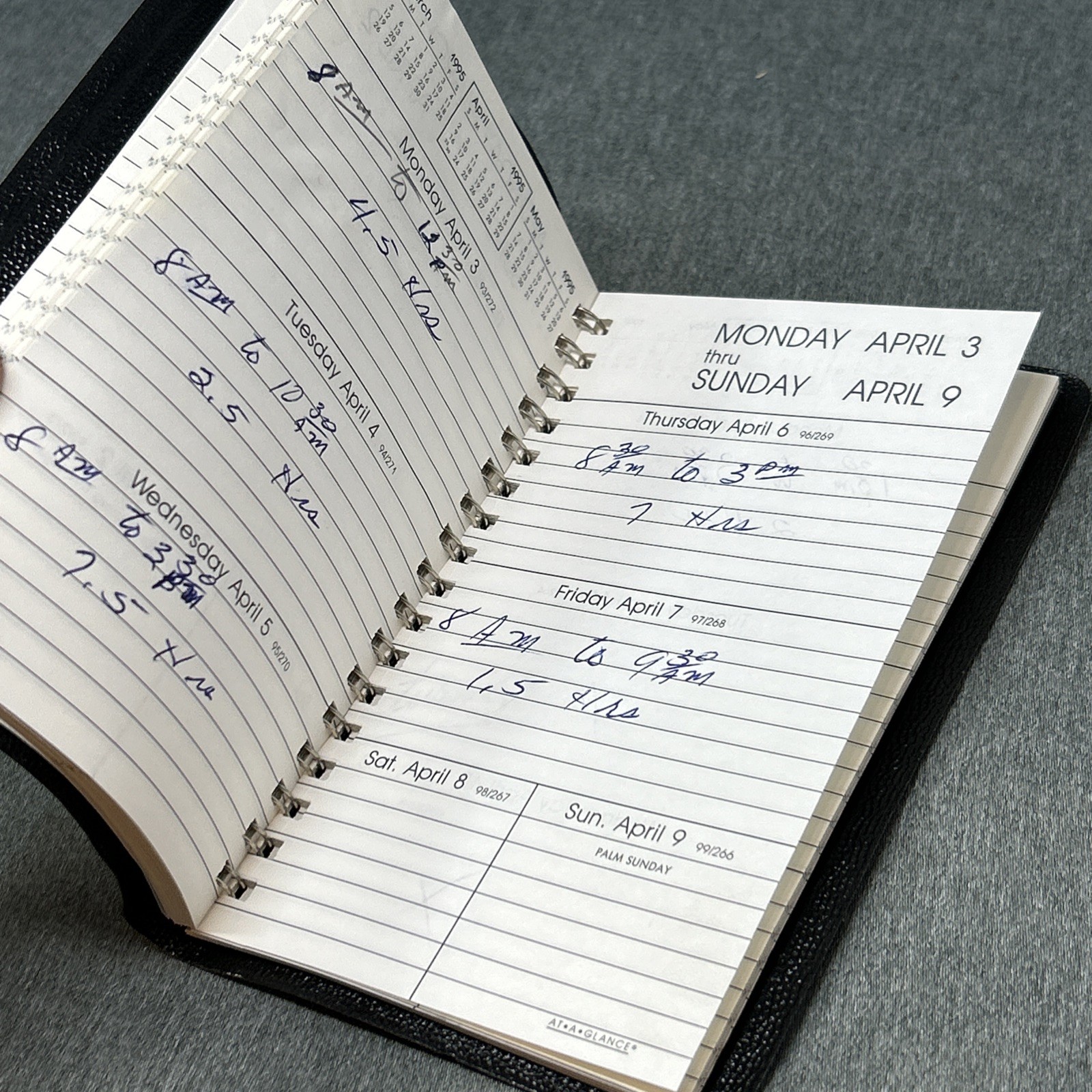 1990s At A Glance Academic Planner Black Keith Clark Spiral Bound Organizer READ