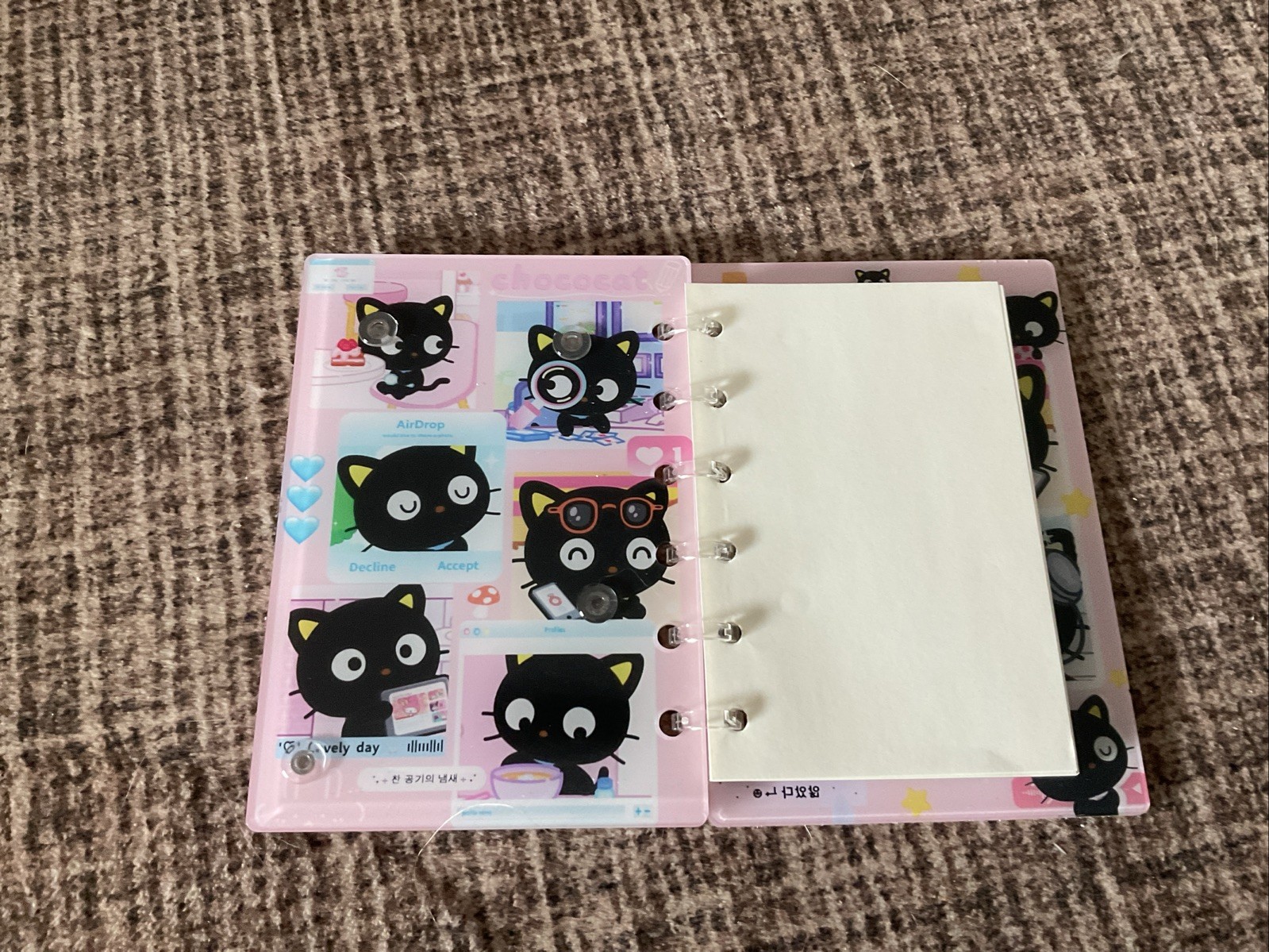 A6 Pocket size Choco Cat Shaker Notebook With Plain Pages
