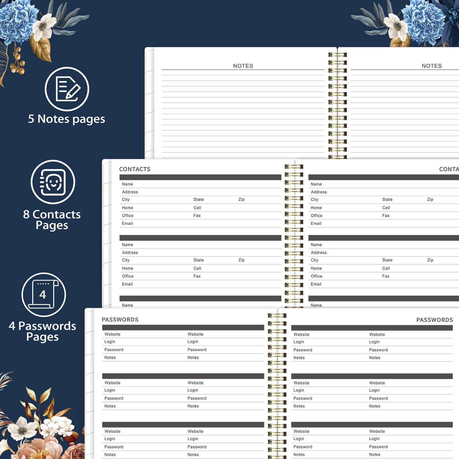 2026-2027 Monthly Planner 18 Month Calendar 9×11 Twin Wire Binding Notes Pages