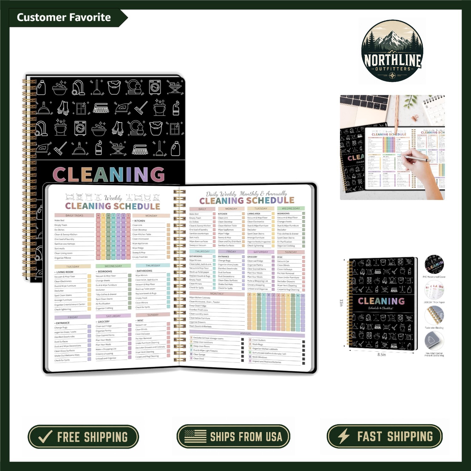 Ultimate ADHD Home Cleaning Organizer: Color-Coded Checklist & Family Task Chart