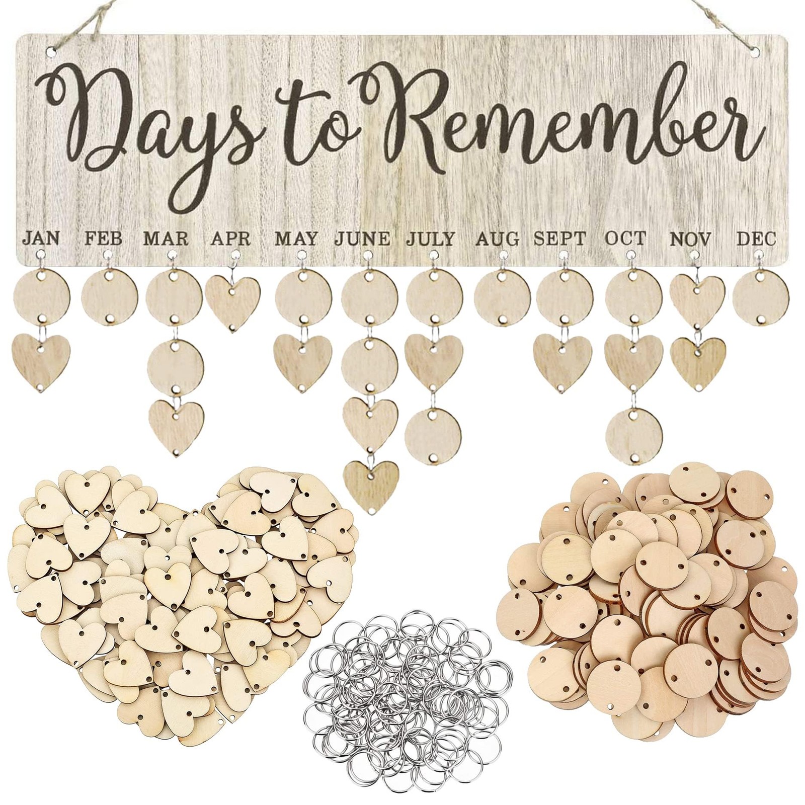 Family Birthday Board DIY Wooden Calendar Wall Hanging Reminder DTR