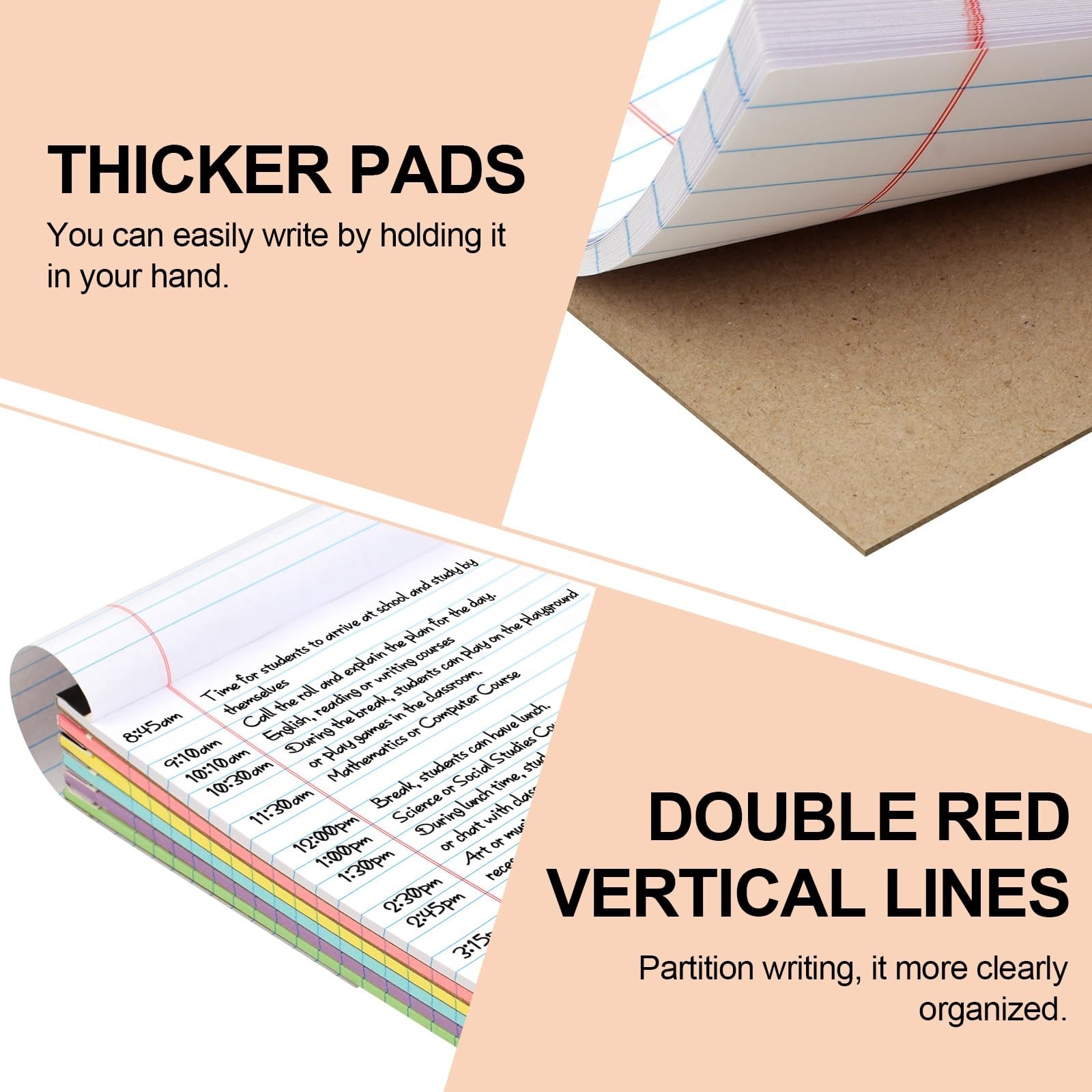 Utron 6 PCS Small Legal Pads 5×8 Colorful, Narrow Ruled Small Note Pads 5×8, …