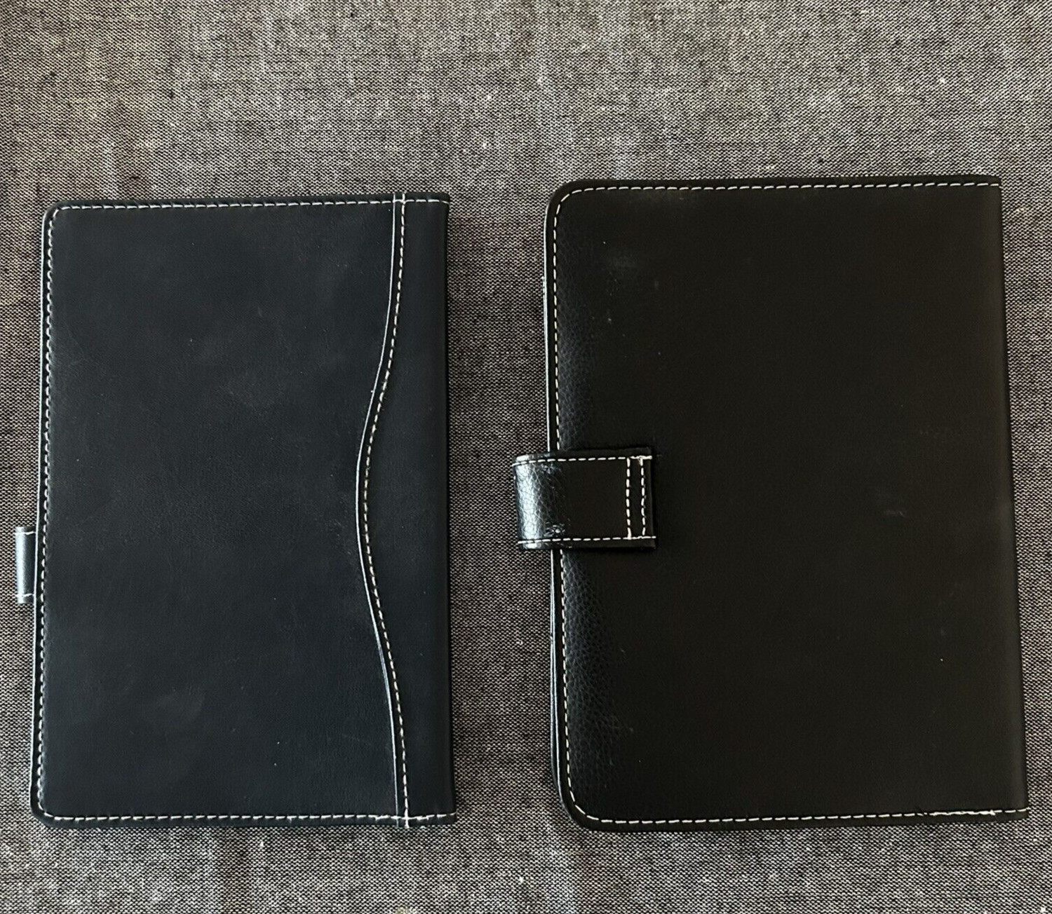 2 Black Portfolios Faux Leather Citi logo Small notepad and pen holder