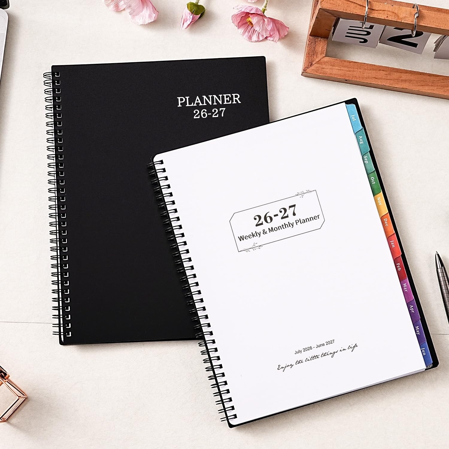 Planner 2026-2027 – Jul 2026 – Jun 2027, 9″ x 11″ Academic Black –
