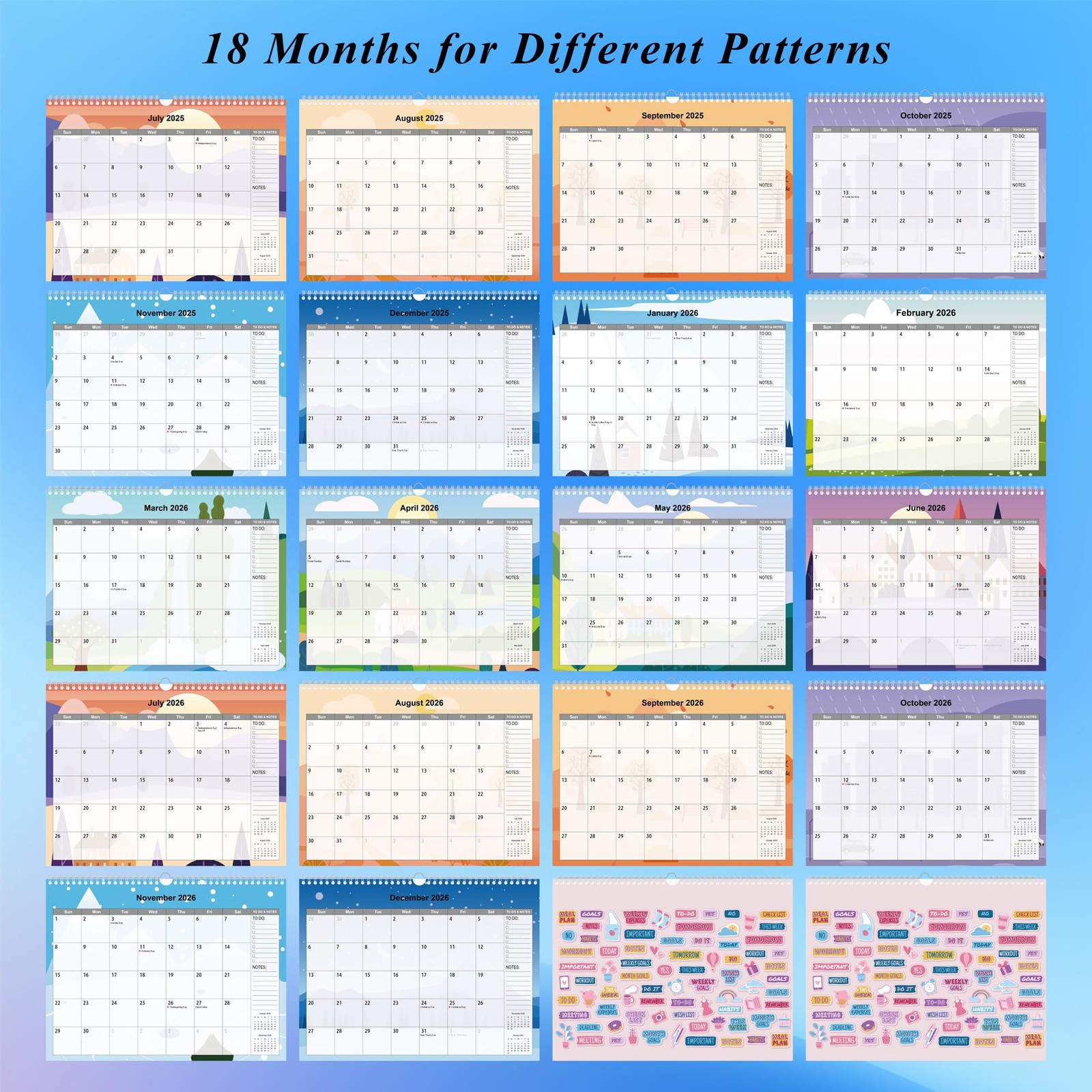 Calendar 2025-2026, Wall From July. 2025 – Dec. 2025-2026