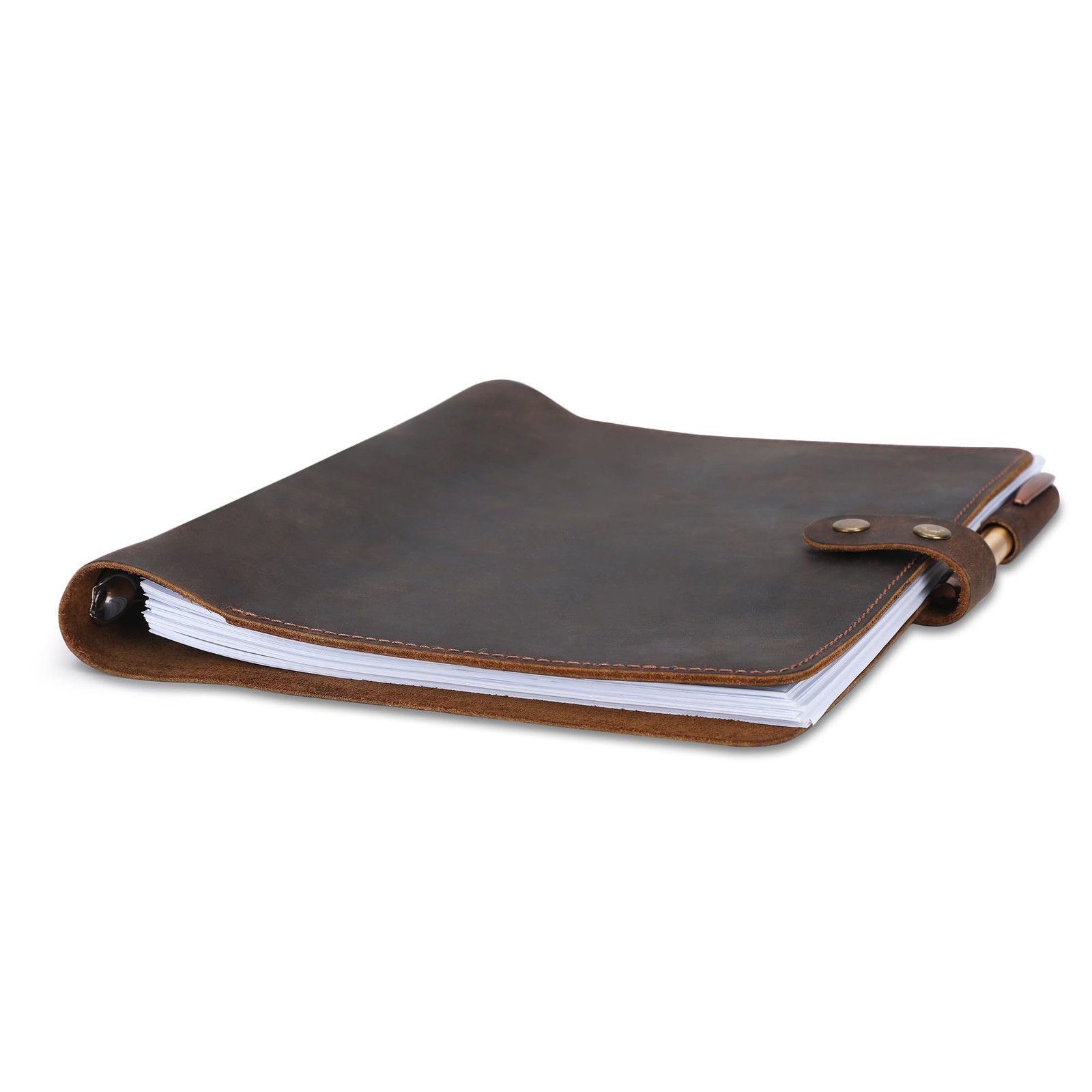 Premium Leather 3-Ring Binder Portfolio, 8.5×11 Inch Letter Size Organizer Fo…