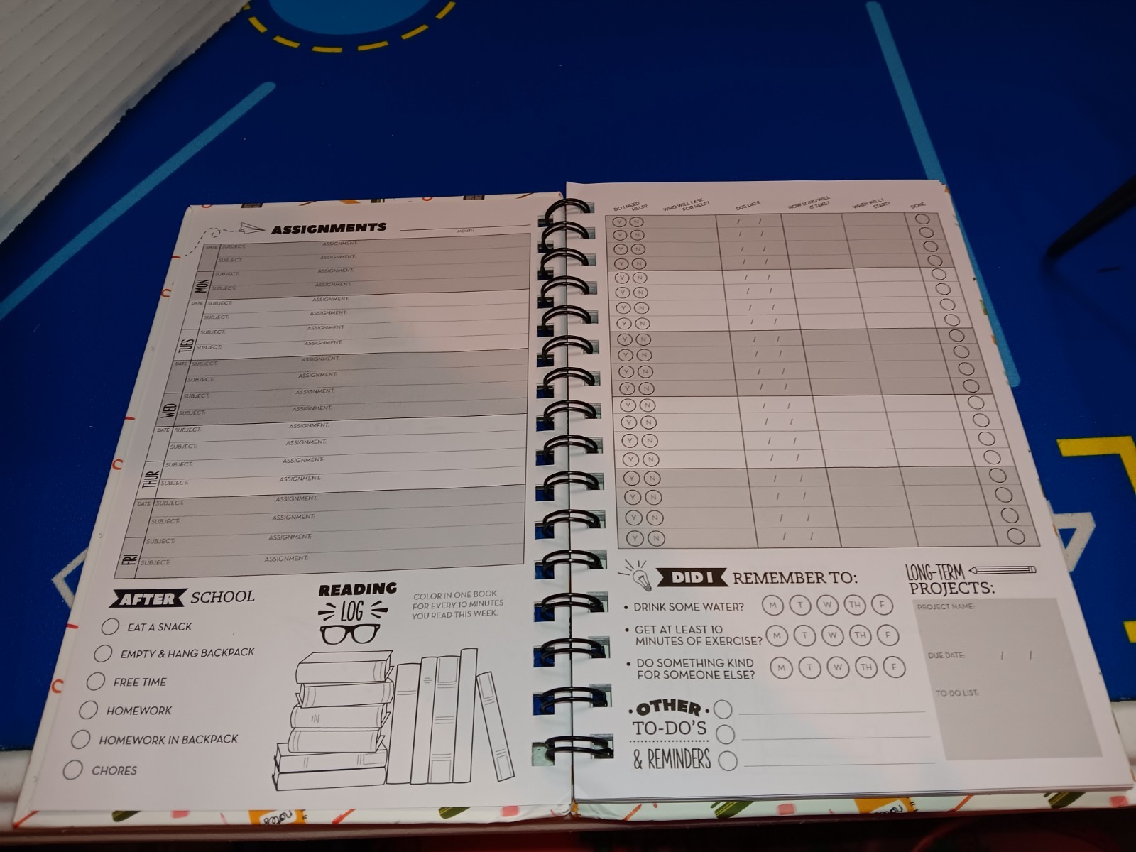 Homework Planner for Kids in Elementary, Middle School and High School – Unda…